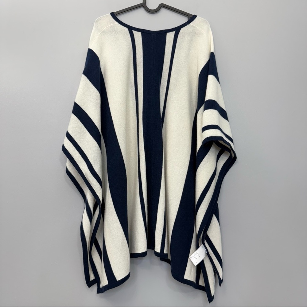 TOMMY BAHAMA Island 100% Cashmere Stripe Poncho sz One Size - Picture 7 of 13